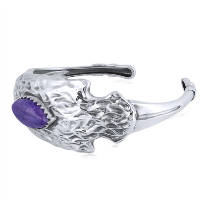 EXCLUSIVELY OURS! Sterling Silver Charoite Fritz Casuse Arrowhead Cuff Bracelet, Sizes Small to Large