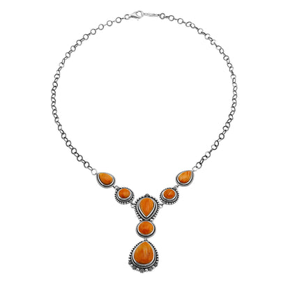 EXCLUSIVELY OURS! Sterling Silver Orange Spiny Oyster Rope and Bead Necklace