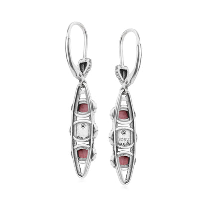 EXCLUSIVELY OURS! Sterling Silver Rhodonite Friendship Lever Back Dangle Earrings