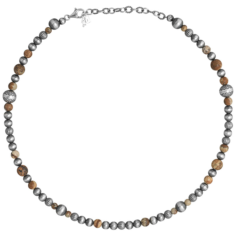 Jasper and buy sterling silver beaded necklace