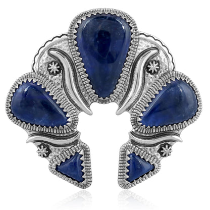 Sterling Silver Sodalite Soft Triangle Naja Pendant Enhancer