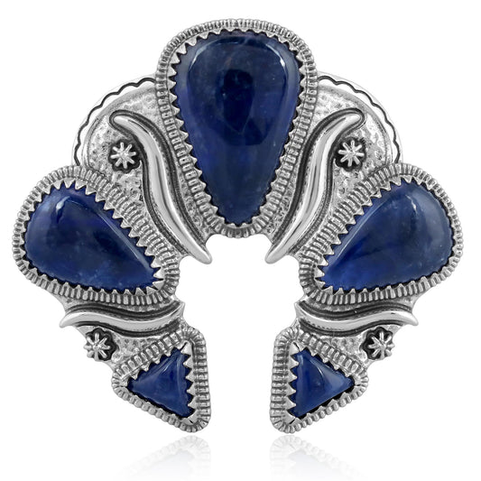 Sterling Silver Sodalite Soft Triangle Naja Pendant Enhancer