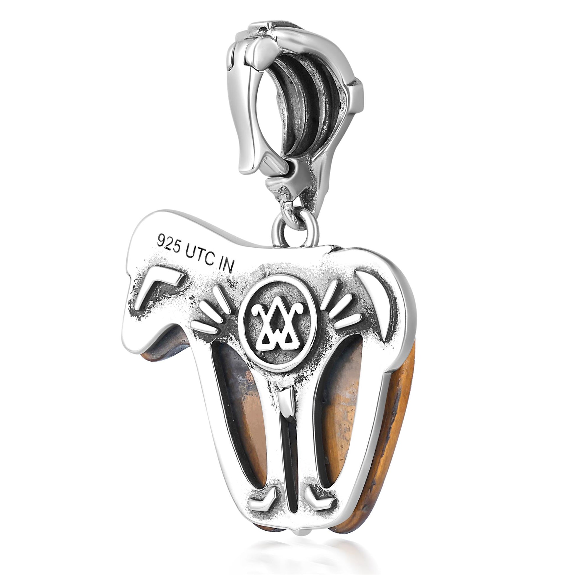 Sterling Silver Tiger's Eye Horse Pendant Enhancer