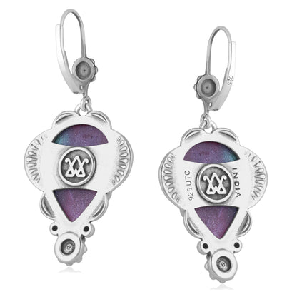 LIMITED EDITION! Sterling Silver Ruby Zoisite Pear-Cut Concha Earrings