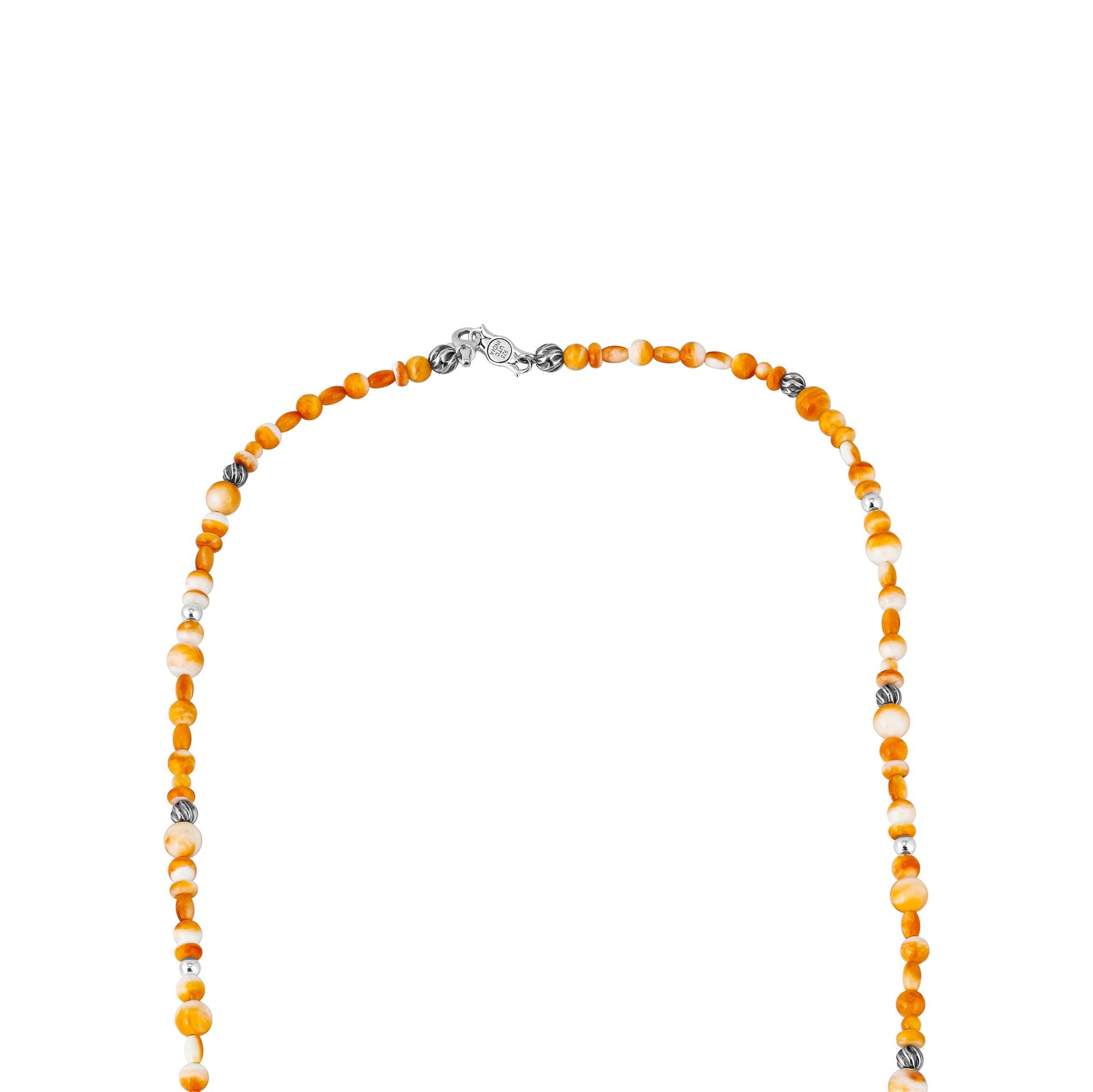 EXCLUSIVELY OURS! Sterling Silver Orange Spiny Oyster Beaded Necklace, 36 Inches
