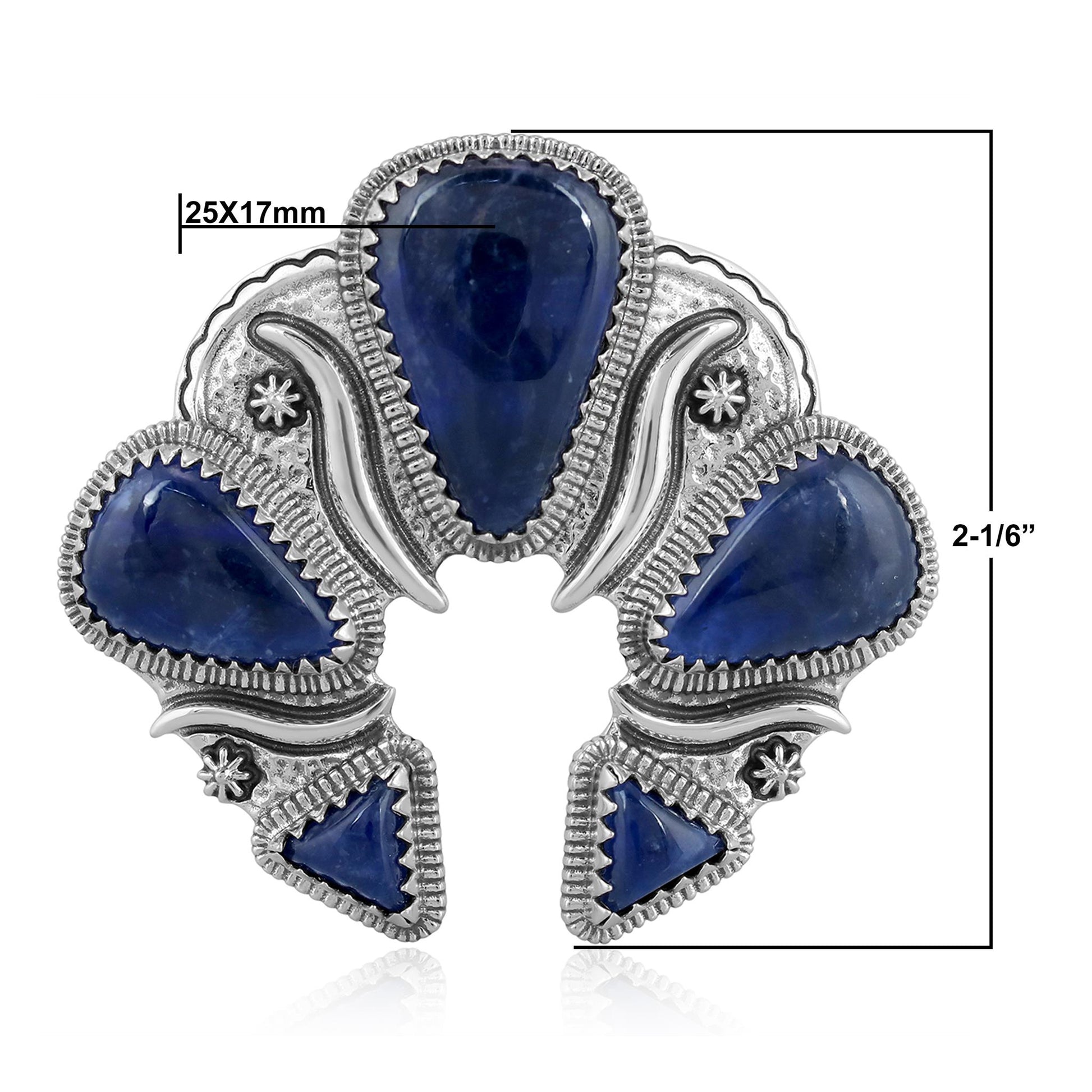 Sterling Silver Sodalite Soft Triangle Naja Pendant Enhancer