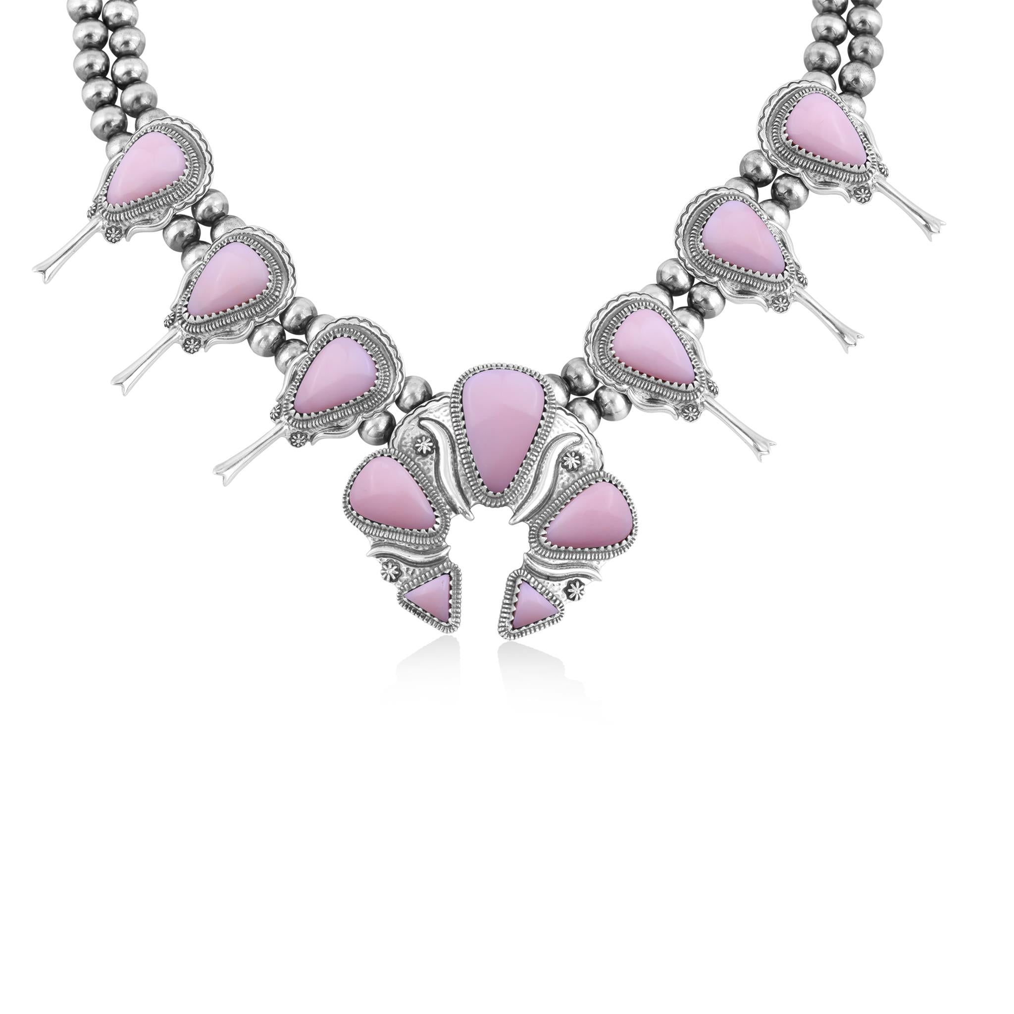 LIMITED EDITION! Sterling Silver Pink Opal Large Naja Squash
