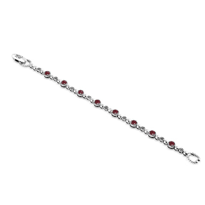 Sterling Silver Thulite Round Beaded Bracelet