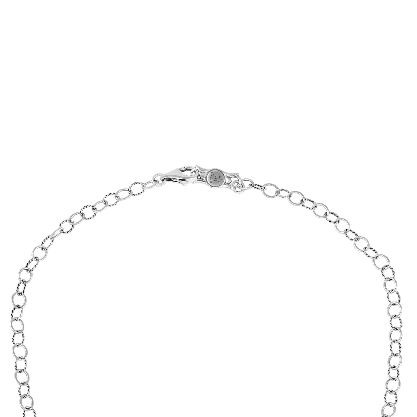 EXCLUSIVELY OURS! Sterling Silver Orange Spiny Oyster Concha Cluster Oval Link Necklace, 20 Inches