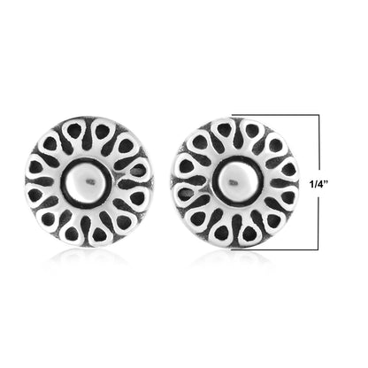 EXCLUSIVELY OURS! Sterling Silver Sunburst Stud Earrings, Choice of Size Small to Large