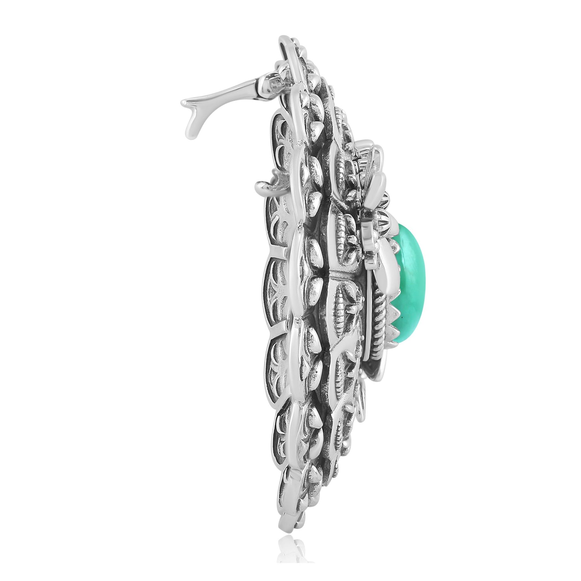 Sterling Silver Green Turquoise Butterfly and Dragonfly Pendant Enhancer