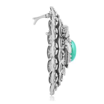 Sterling Silver Green Turquoise Butterfly and Dragonfly Pendant Enhancer