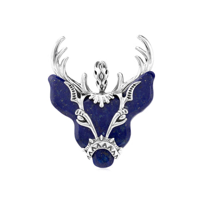LIMITED EDITION! Sterling Silver Lapis Deer Pendant Enhancer