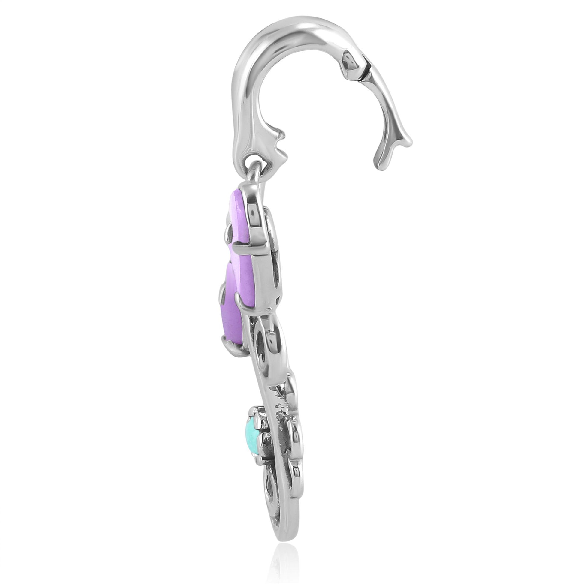Sterling Silver Phosphosiderite and Variscite Fritz Casuse Dragonfly Pendant Enhancer