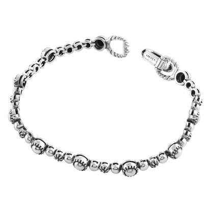 Sterling Silver Beaded Concha Tennis Bracelet