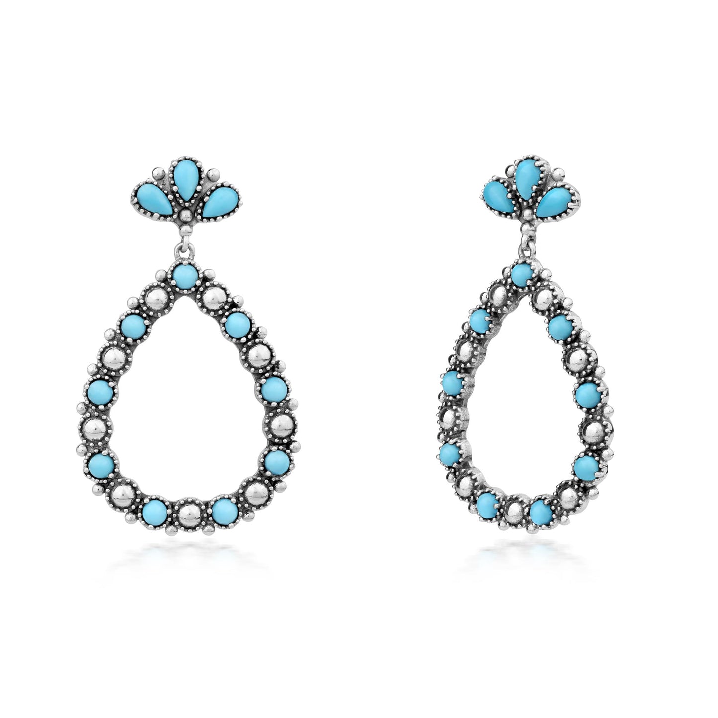 EXCLUSIVELY OURS! Sterling Silver Sleeping Beauty Turquoise Teardrop Post Back Earrings