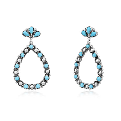 EXCLUSIVELY OURS! Sterling Silver Sleeping Beauty Turquoise Teardrop Post Back Earrings