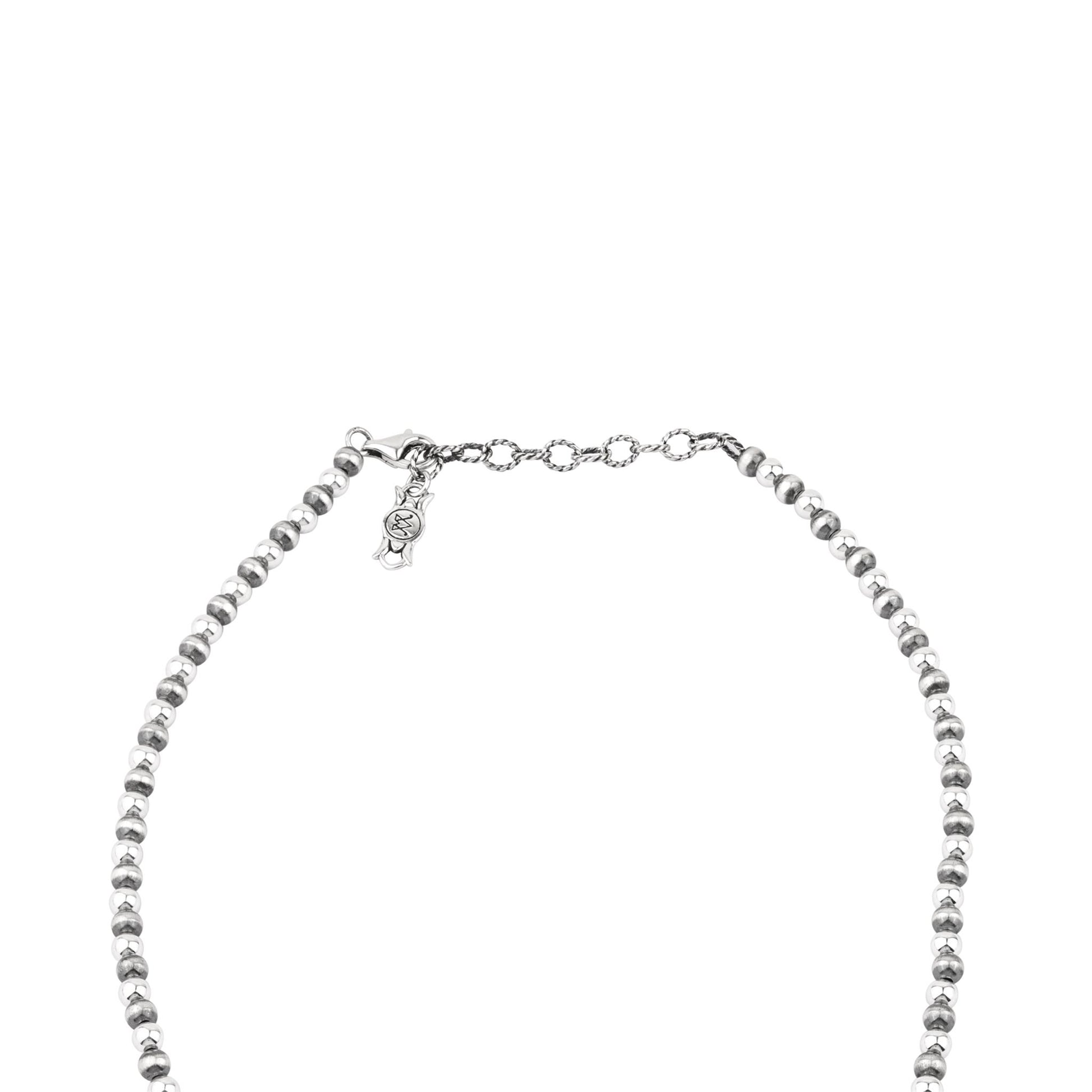 Sterling Silver Malachite Oval Cluster Naja Necklace