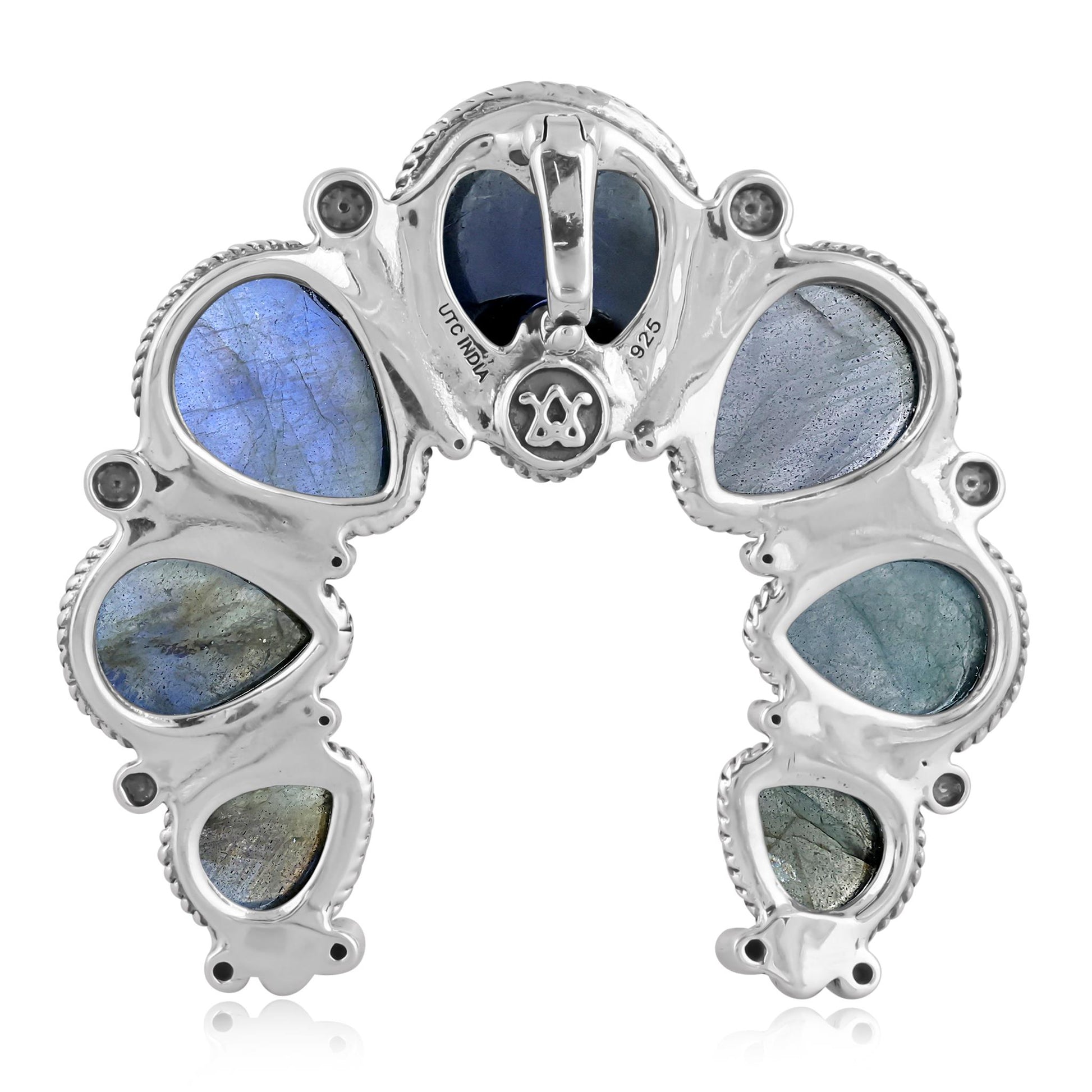 Sterling Silver Labradorite Large Naja Pendant Enhancer