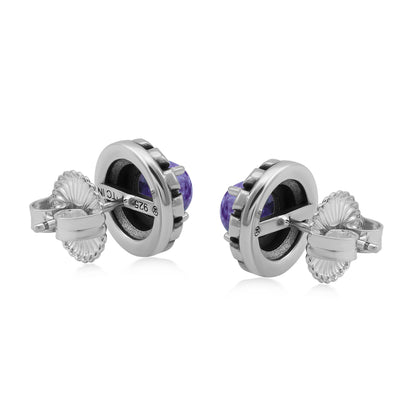 EXCLUSIVELY OURS! Sterling Silver Charoite Sunburst Stud Earrings