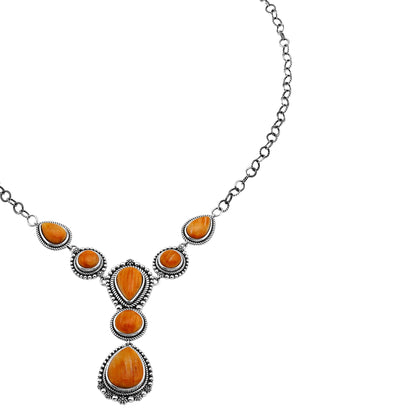 EXCLUSIVELY OURS! Sterling Silver Orange Spiny Oyster Rope and Bead Necklace