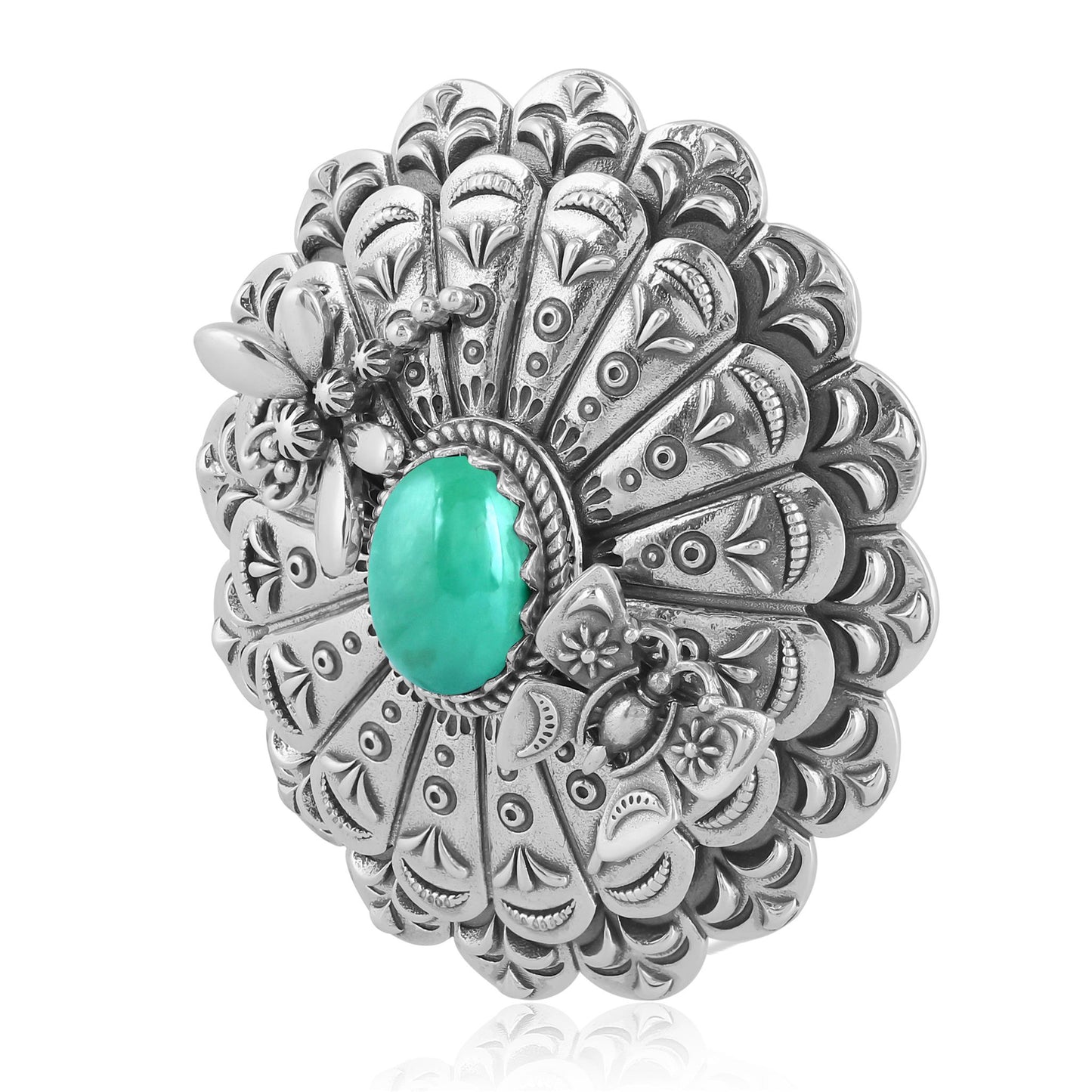 Sterling Silver Green Turquoise Butterfly and Dragonfly Pendant Enhancer