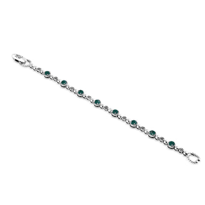 Sterling Silver Chrysocolla Round Beaded Bracelet