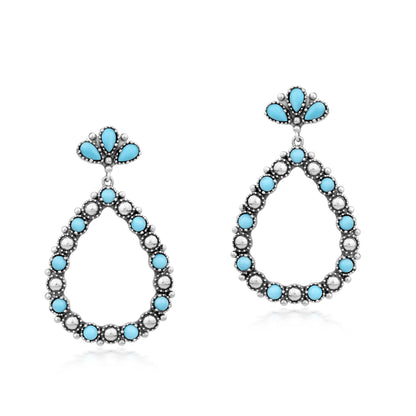 EXCLUSIVELY OURS! Sterling Silver Sleeping Beauty Turquoise Teardrop Post Back Earrings