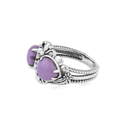 EXCLUSIVELY OURS! Sterling Silver Phosphosiderite Double Heart Ring, Sizes 5 to 11