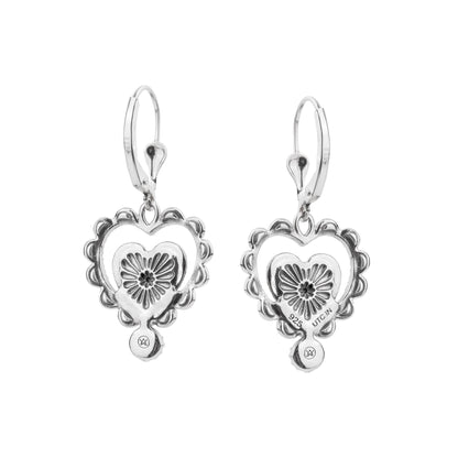 EXCLUSIVELY OURS! Sterling Silver Pink Opal Concha Heart Lever Back Earrings