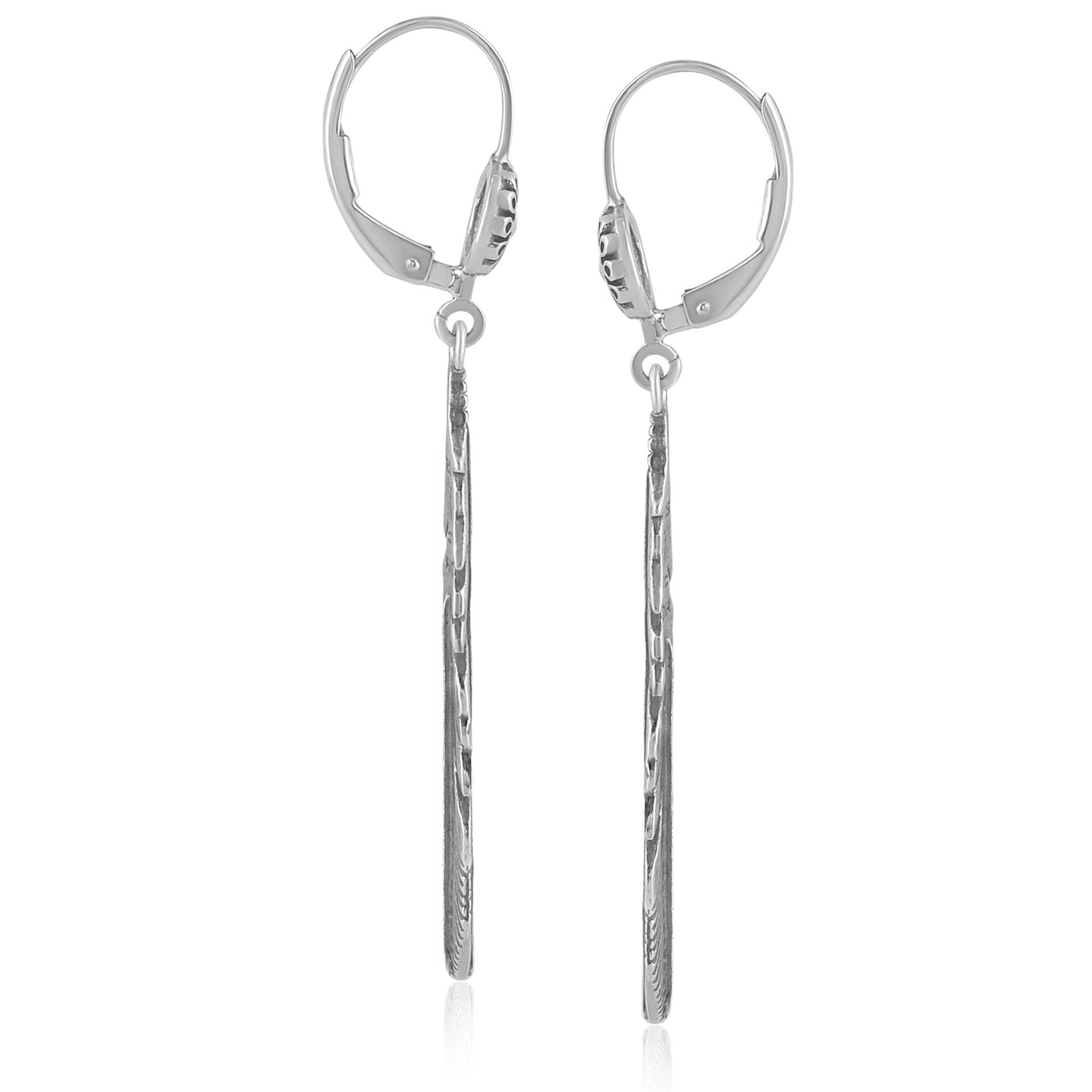 EXCLUSIVELY OURS! Sterling Silver Feather and Flower Dangle Earrings