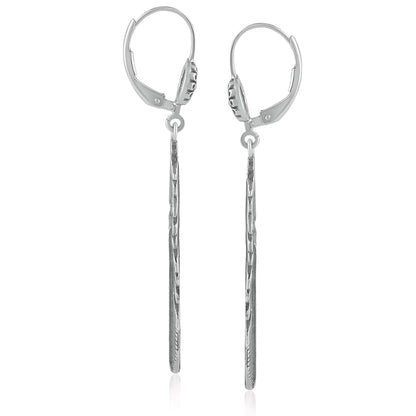 EXCLUSIVELY OURS! Sterling Silver Feather and Flower Dangle Earrings