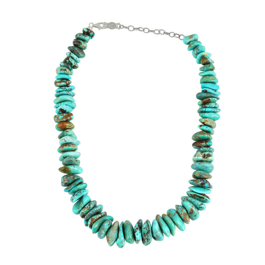 Sterling Silver Shades of Turquoise Bead Necklace, 18 and 21 Inches