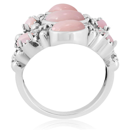 EXCLUSIVELY OURS! Sterling Silver Pink Opal 9-Stone Cluster Ring