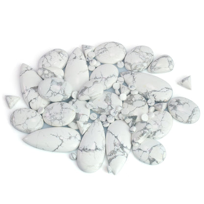 Sterling Silver White Howlite Graduated Rondelle Bead Chunky Necklace