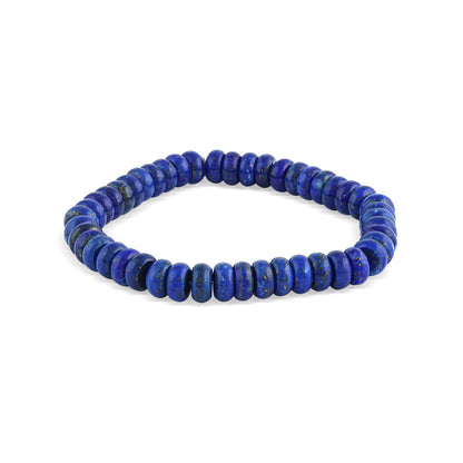 Sterling Silver Lapis Bead Stretch Bracelet