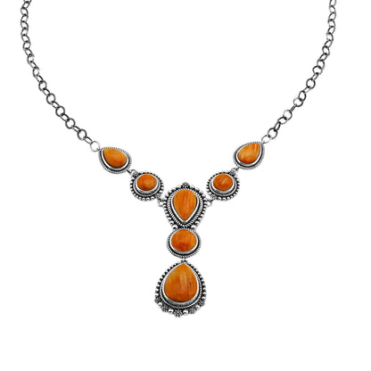 EXCLUSIVELY OURS! Sterling Silver Orange Spiny Oyster Rope and Bead Necklace