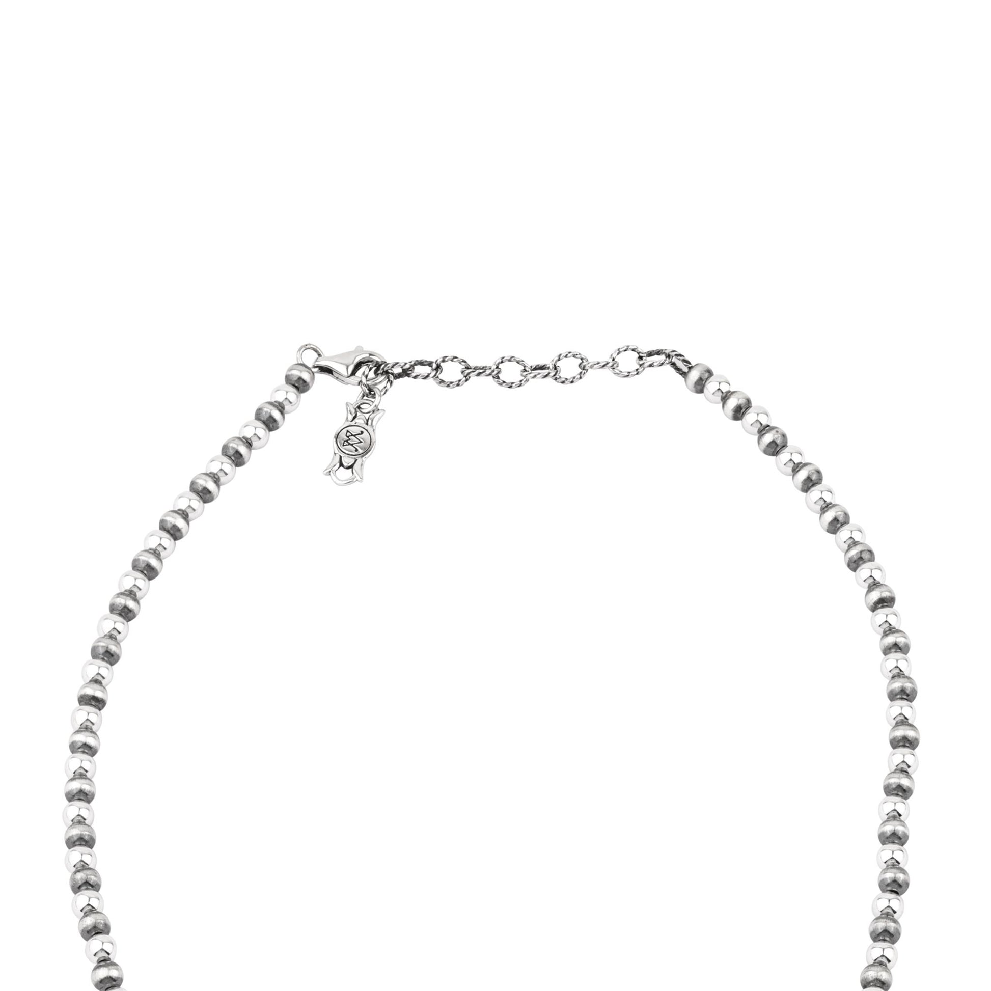  Sterling Silver Black Onyx Oval Cluster Naja Necklace