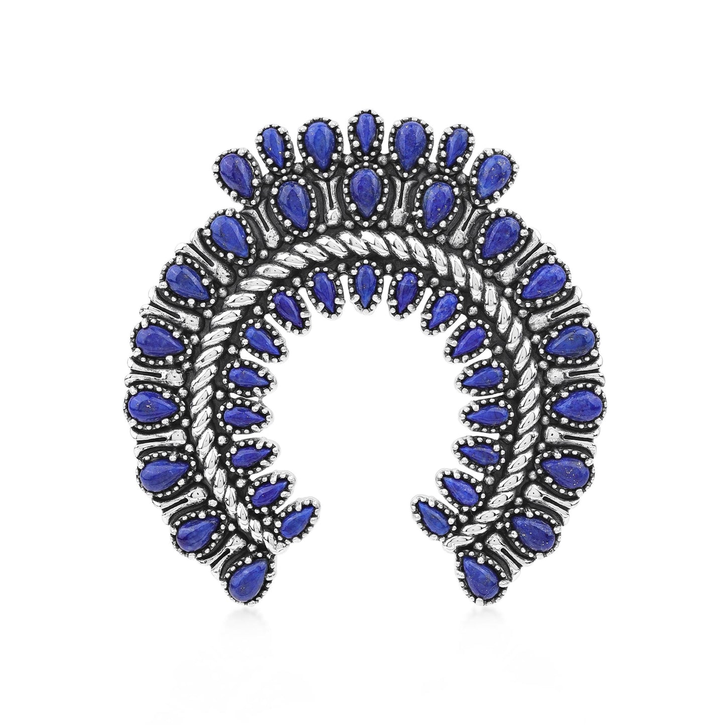 Sterling Silver Lapis Petit Point Naja Pendant Enhancer