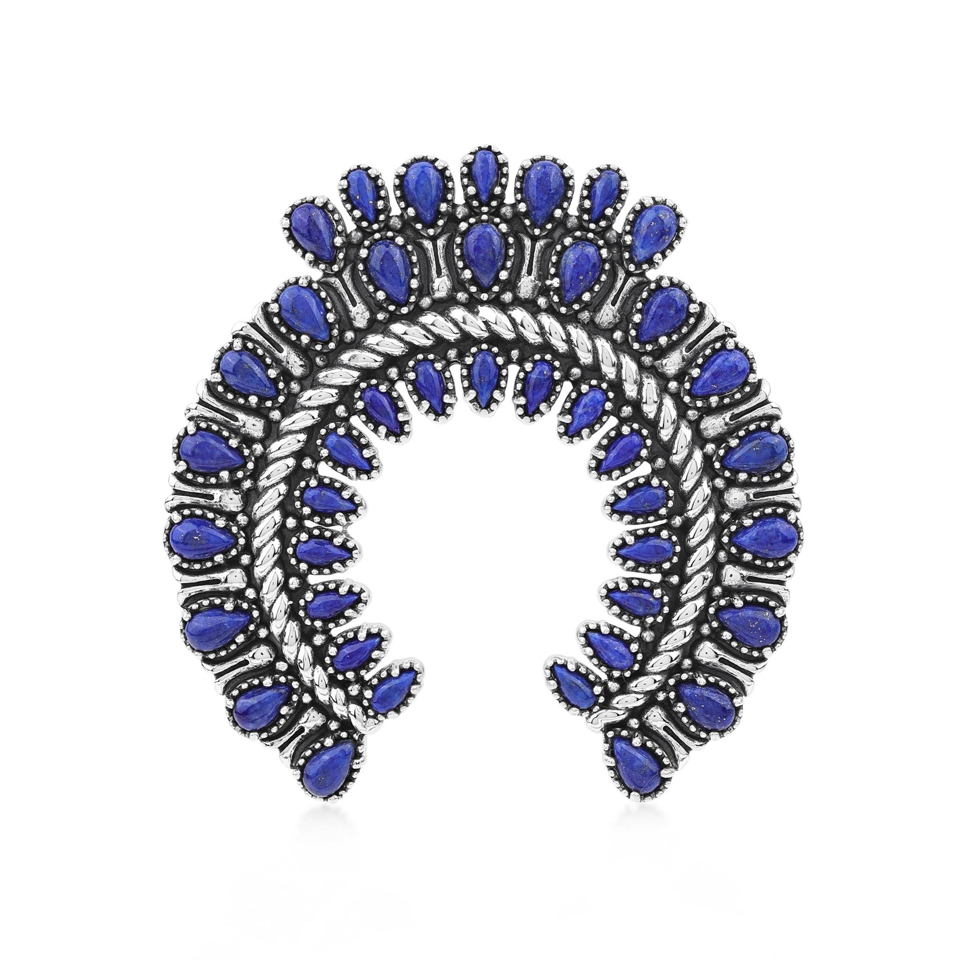 Sterling Silver Lapis Petit Point Naja Pendant Enhancer