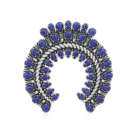 Sterling Silver Lapis Petit Point Naja Pendant Enhancer
