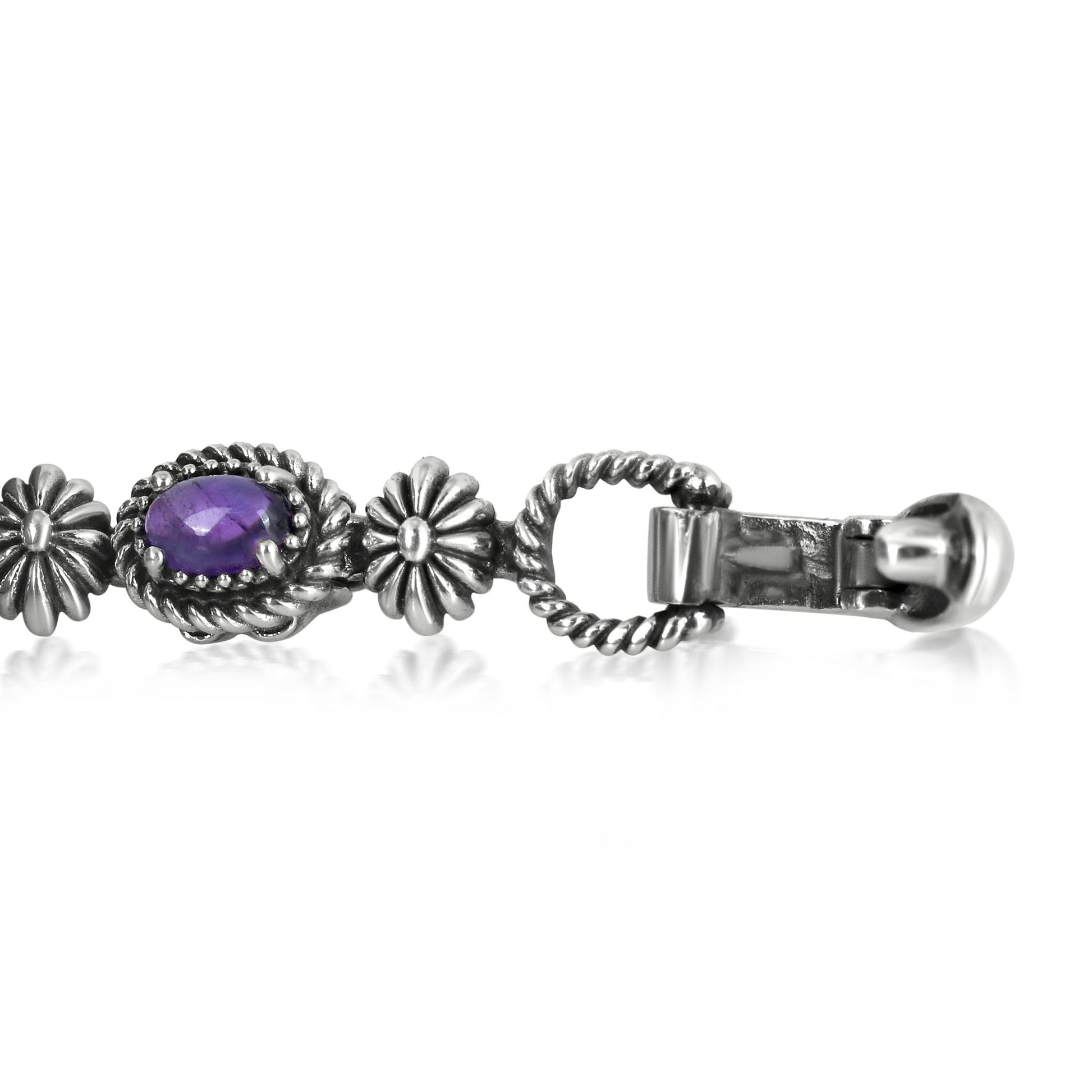 Sterling Silver Oval Amethyst Tennis Bracelet