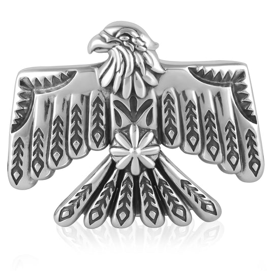 EXCLUSIVELY OURS! Sterling Silver Thunderbird Ring, Sizes 5 to 11