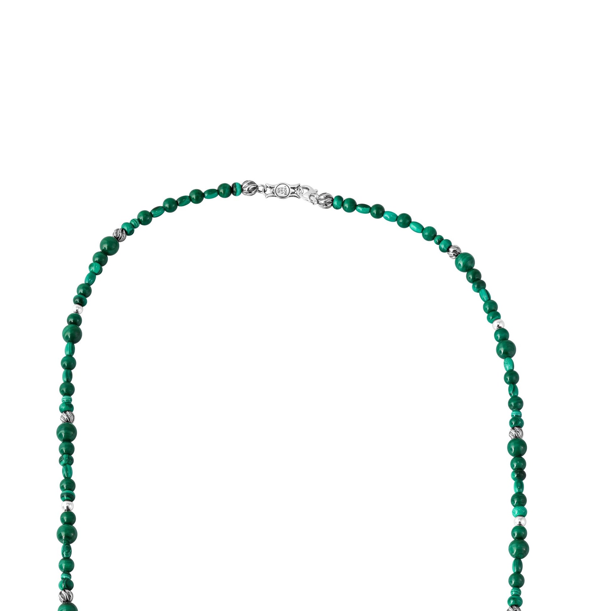 EXCLUSIVELY OURS! Sterling Silver Malachite Beaded Necklace, 36 Inches
