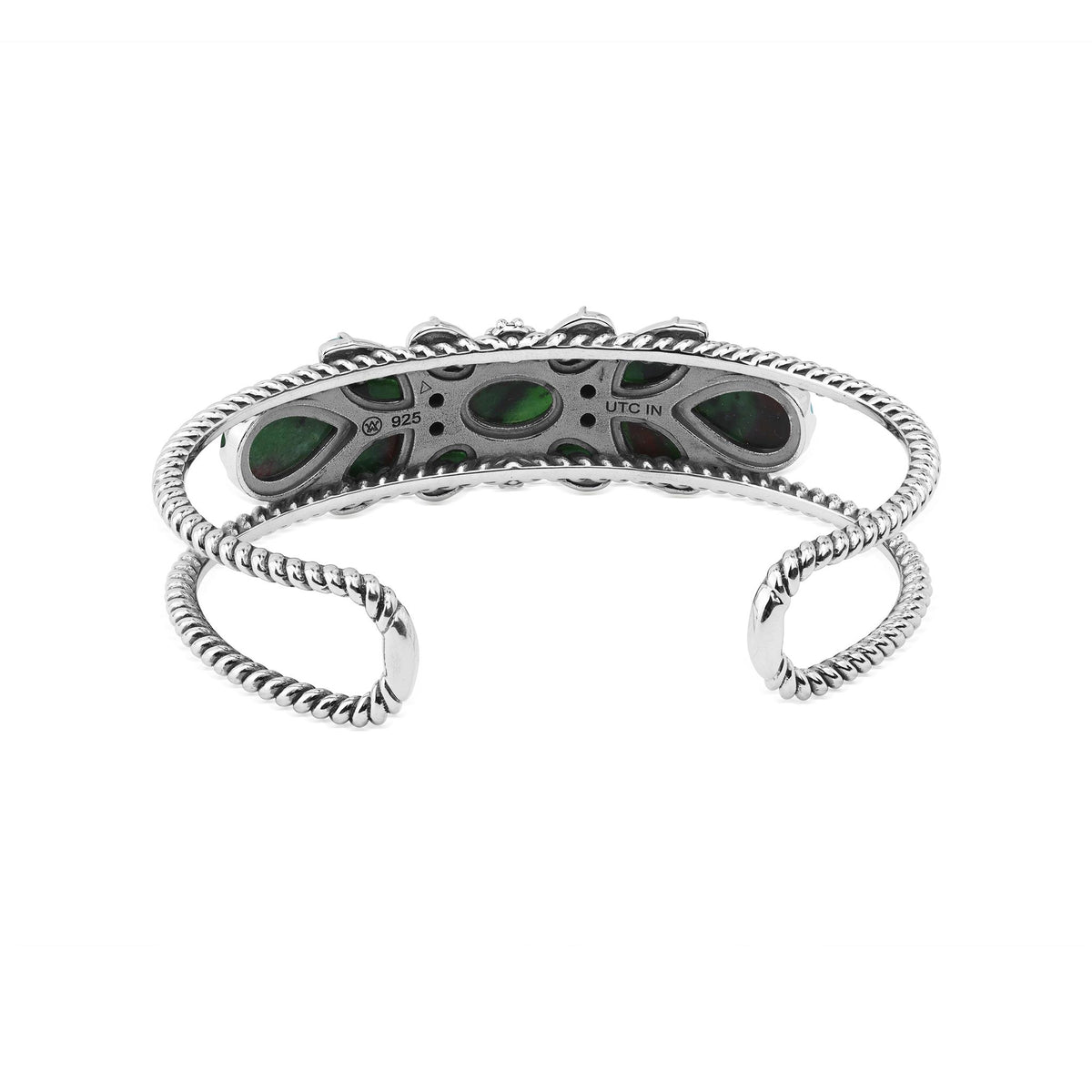 EXCLUSIVELY OURS! Sterling Silver Ruby Zoisite Cluster Cuff Bracelet