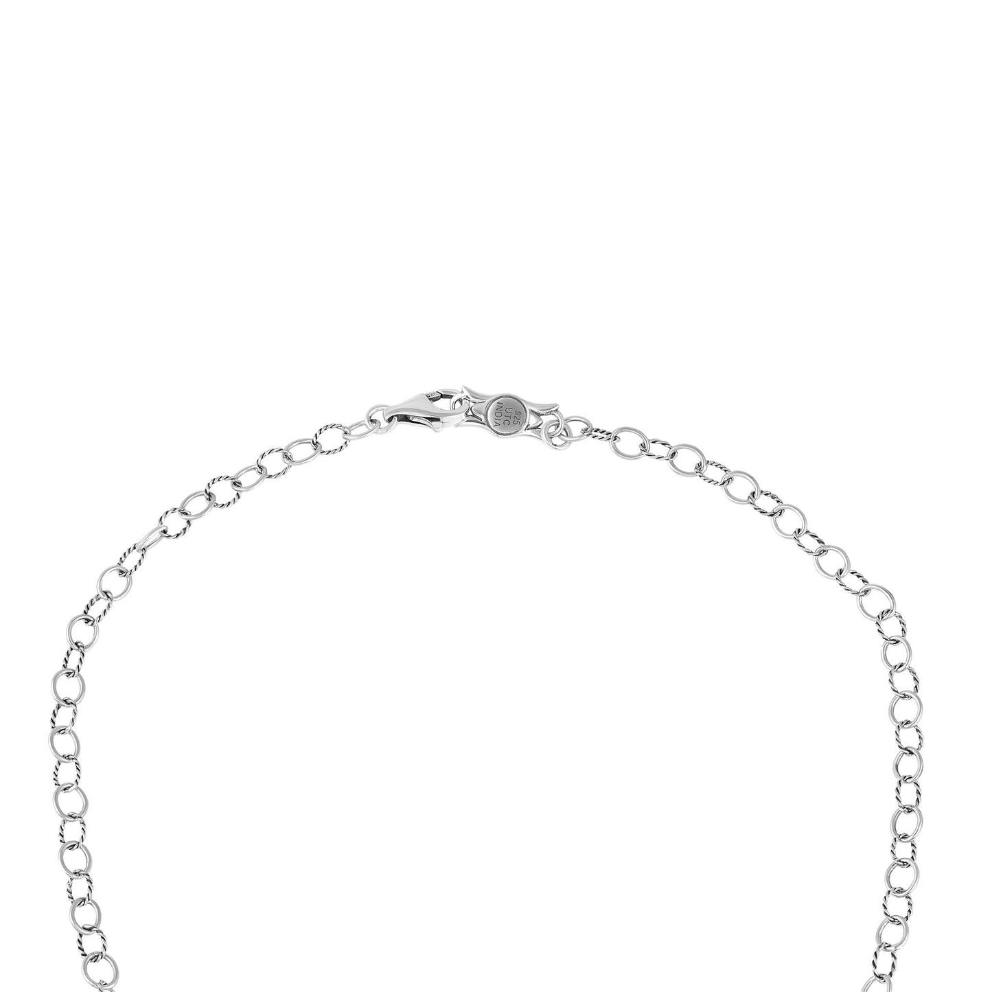 EXCLUSIVELY OURS! Sterling Silver Charoite Concha Cluster Oval Link Necklace, 20 Inches