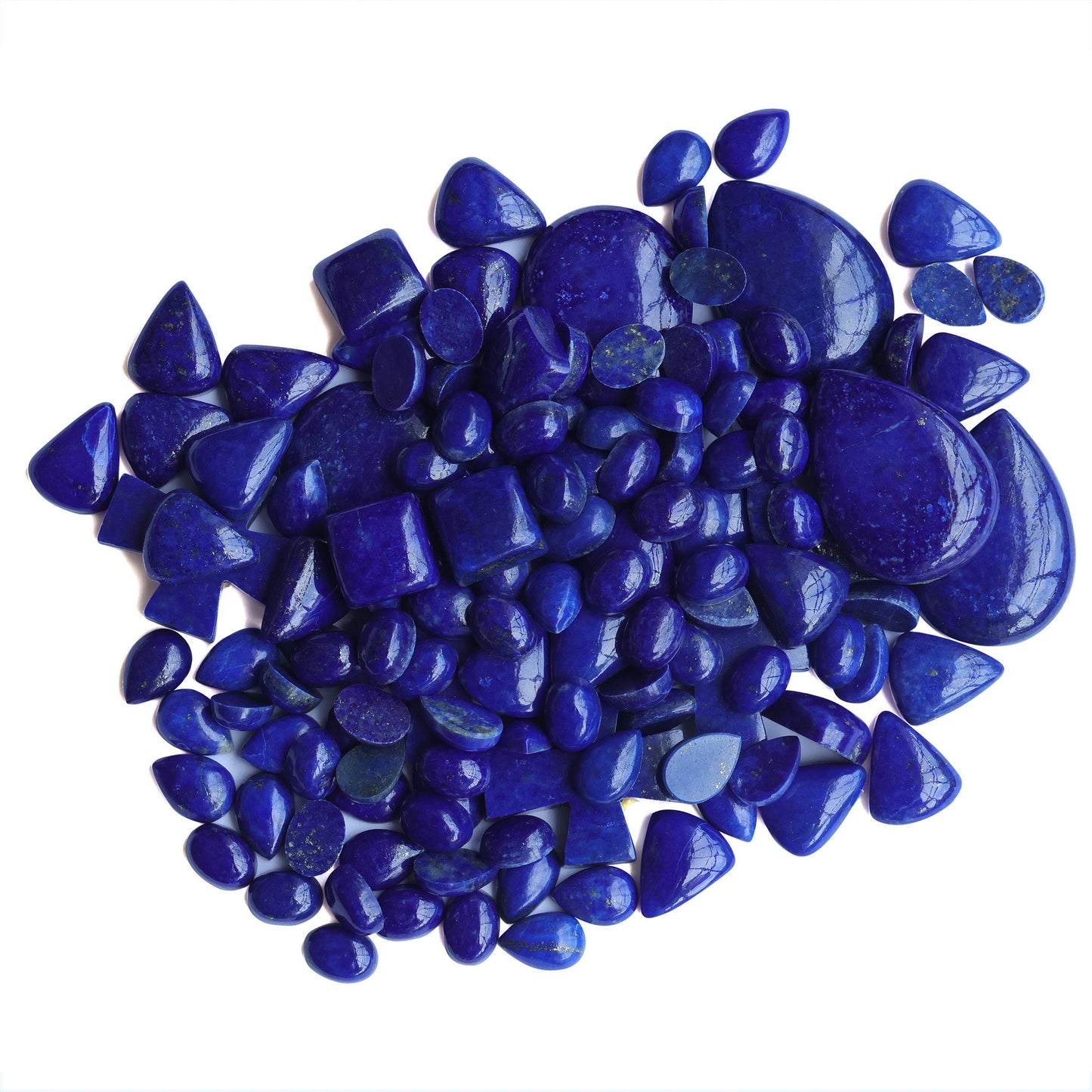 Sterling Silver Lapis Graduated Rondelle Bead Chunky Necklace