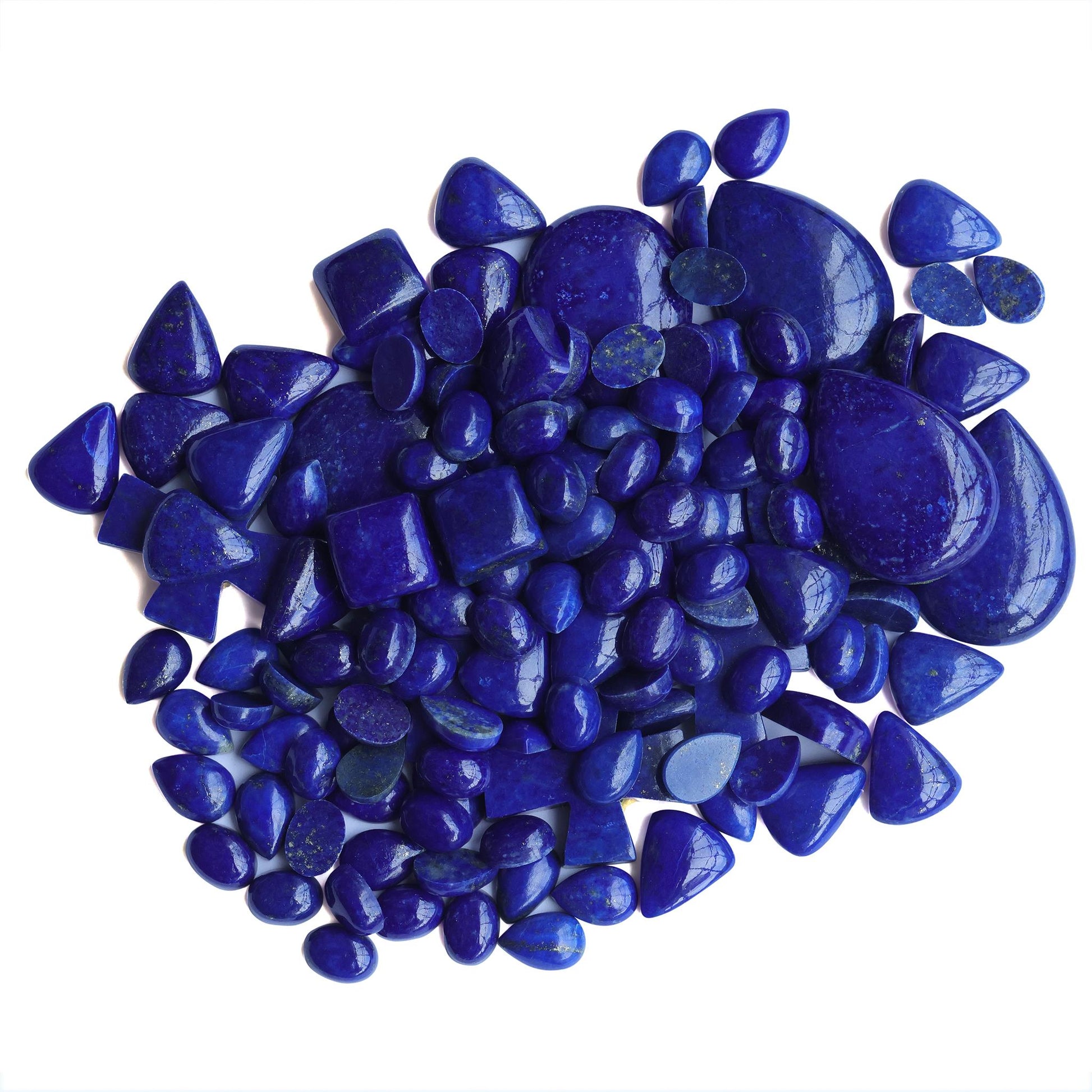 Sterling Silver Lapis Graduated Rondelle Bead Chunky Necklace