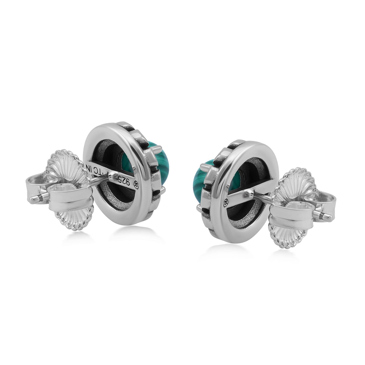 EXCLUSIVELY OURS! Sterling Silver Malachite Sunburst Stud Earrings