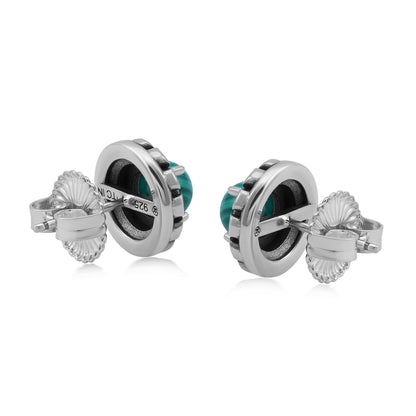 EXCLUSIVELY OURS! Sterling Silver Malachite Sunburst Stud Earrings